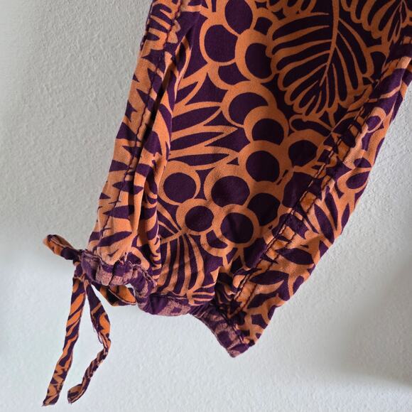 Sundance Boho Printed Jogger Pants Orange Navy Size M Relaxed Lounge Resort - Picture 4 of 11